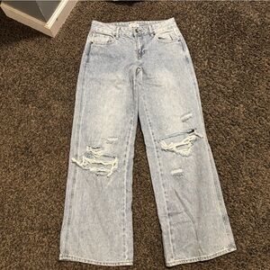 PacSun Light Blue Distressed Flare Jeans